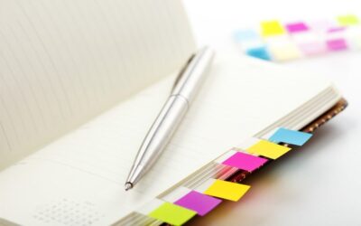Notebook with bookmark and notepad